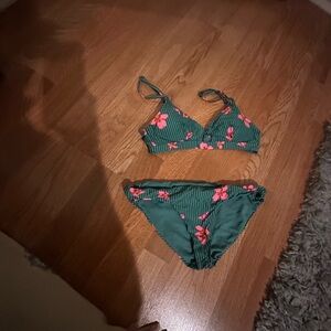 BILLABONG Green Floral Bikini Set